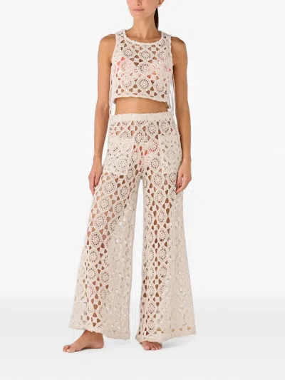 Palmacea Yera Crochet Trousers In Neutral