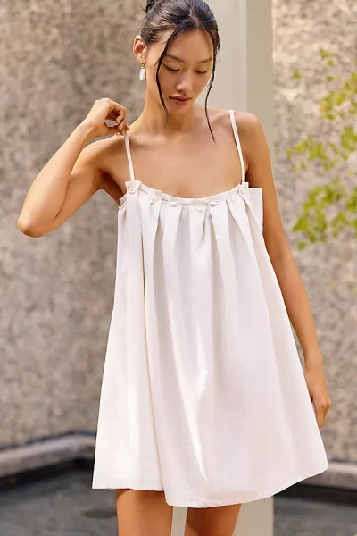 Palmacea Zuzu Linen Blend Pearl Mini Dress