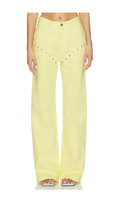 Palmatic Studio Cory Wide Leg Jean In Yellow
