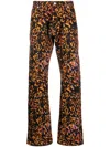 Palmer Abstract-print Straight-leg Trousers In Schwarz