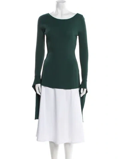 Pre-owned Palmer Harding Bateau Neckline Long Sleeve Tunic W/ Tags In Green