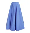 Palmer Harding Cotton-blend Poplin Enfold Midi Skirt In Blue