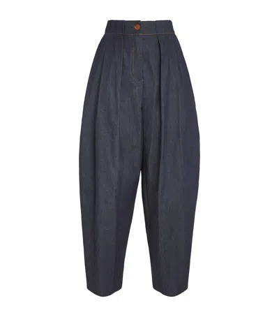 Palmer Harding Cotton-blend Solo Trousers In Blue