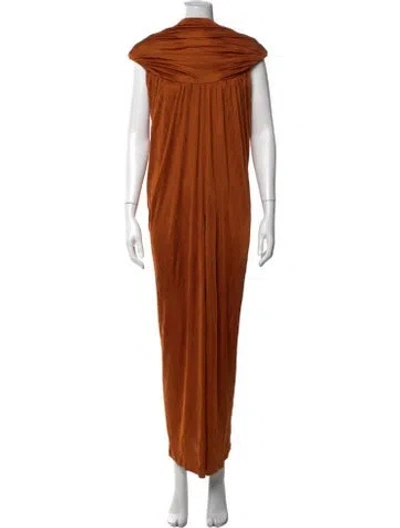Pre-owned Palmer Harding Cowl Neck Long Dress In Orange