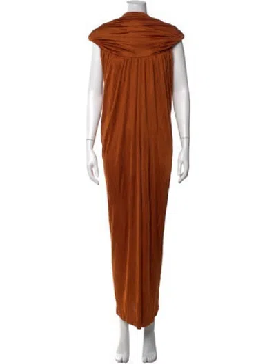Pre-owned Palmer Harding Cowl Neck Long Dress In Orange