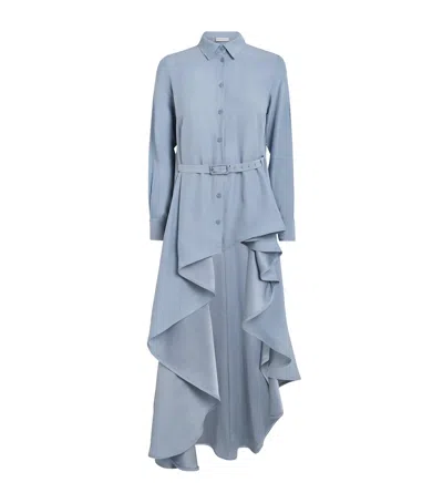 Palmer Harding Crepe High-low Super Shirt In Blue