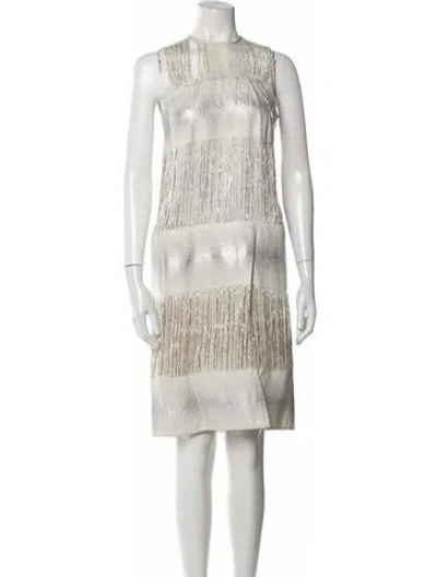 Pre-owned Palmer Harding Crew Neck Knee-length Dress In Neutral