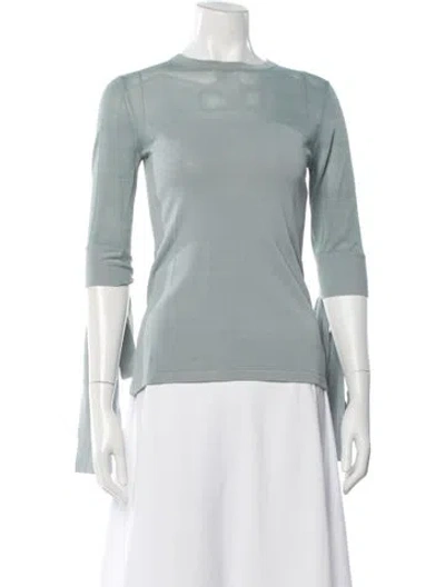 Pre-owned Palmer Harding Crew Neck Three-quarter Sleeve Top In Blue
