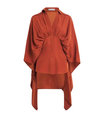 Palmer Harding Draped Resilient Shirt In Orange