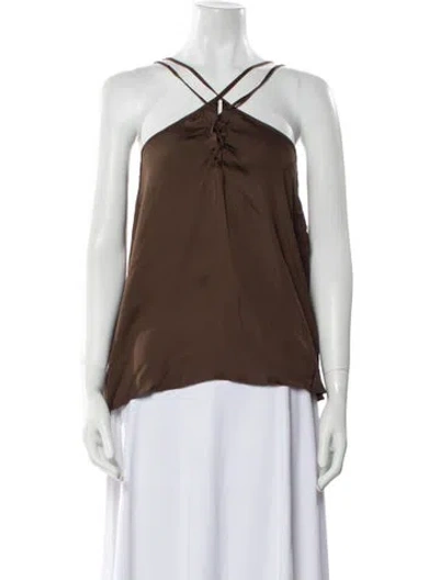 Pre-owned Palmer Harding Halterneck Sleeveless Top In Brown