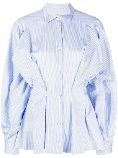 PALMER HARDING LIGHT BLUE LIGHT BLUE GATHERED WAIST SHIRT