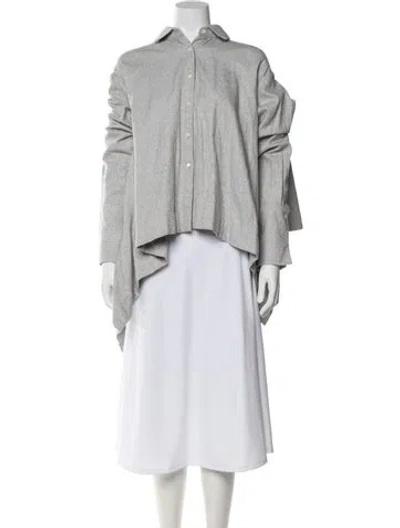 Pre-owned Palmer Harding Long Sleeve Blouse In Gray