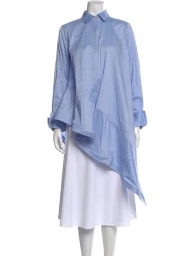 Pre-owned Palmer Harding Long Sleeve Blouse W/ Tags In Blue