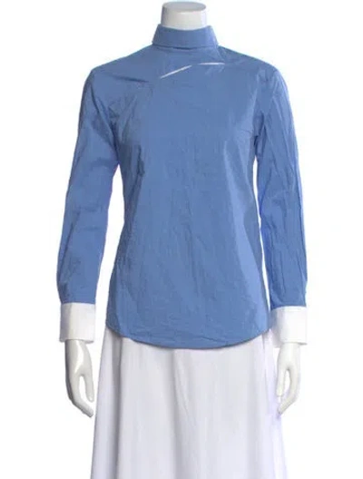 Pre-owned Palmer Harding Long Sleeve Button-up Top In Blue