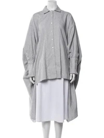 Pre-owned Palmer Harding Long Sleeve Button-up Top In Grey