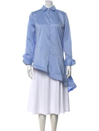 Pre-owned Palmer Harding Long Sleeve Button-up Top W/ Tags In Blue