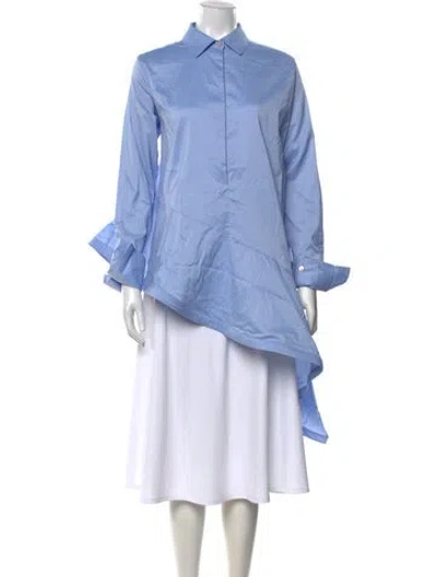 Pre-owned Palmer Harding Long Sleeve Button-up Top W/ Tags In Blue