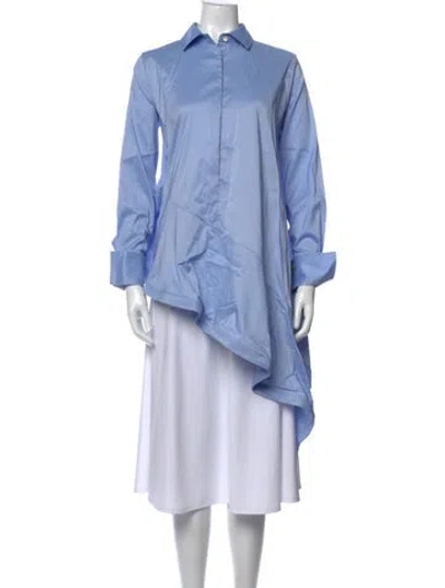 Pre-owned Palmer Harding Long Sleeve Button-up Top W/ Tags In Blue