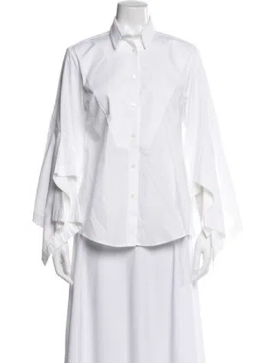 Pre-owned Palmer Harding Long Sleeve Button-up Top In White