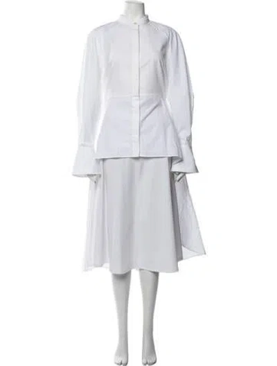 Pre-owned Palmer Harding Long Sleeve Button-up Top In White