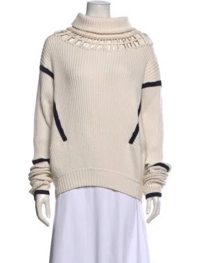 Pre-owned Palmer Harding Merino Wool Striped Sweater In Neutral
