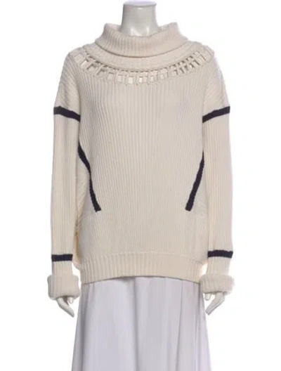 Pre-owned Palmer Harding Merino Wool Striped Sweater In Neutral