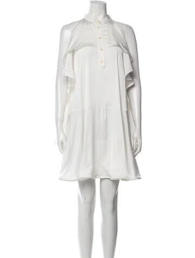 Pre-owned Palmer Harding Mock Neck Mini Dress In Neutral