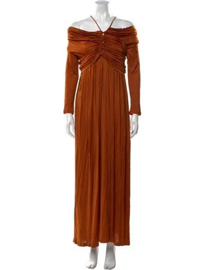 Pre-owned Palmer Harding Off-the-shoulder Long Dress In Neutral