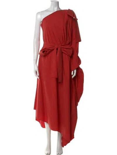 Pre-owned Palmer Harding One-shoulder Long Dress In Orange