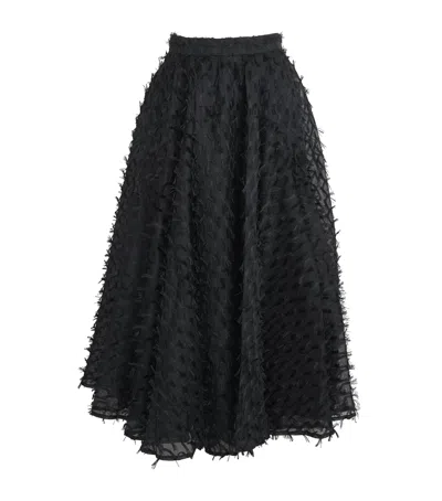 Palmer Harding Organza Gentle Collide Midi Skirt In Black
