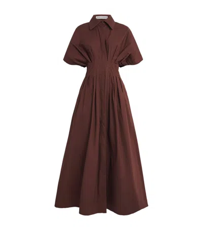 Palmer Harding Palmer//harding Cotton Courage Maxi Shirt Dress In Brown