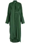 Palmer Harding Palmer//harding Emotive Oversized Belted Midi Dress In Dark Green