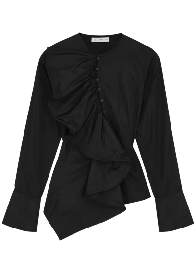 Palmer Harding Palmer//harding Heart Ruffled Taffeta Shirt In Black