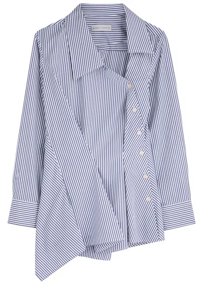 Palmer Harding Palmer//harding Hold Close Striped Cotton-poplin Shirt In Blue And White