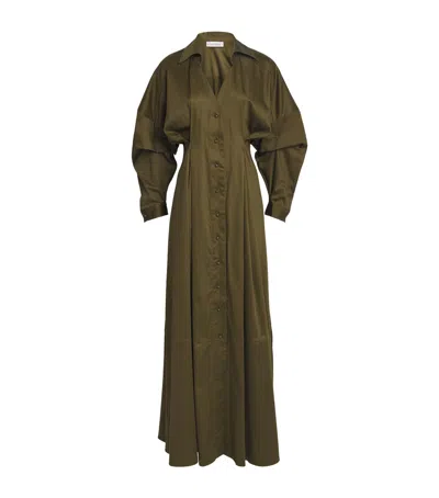 Palmer Harding Palmer//harding Sateen Honesty Opens Maxi Dress In Green
