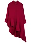 Palmer Harding Palmer//harding Sonder Tiered Asymmetric Crepe Shirt In Dark Red