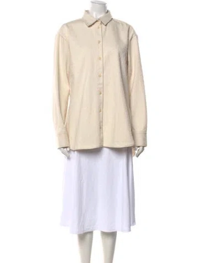 Pre-owned Palmer Harding Patterned Long Sleeve Button-up Top In Neutrals