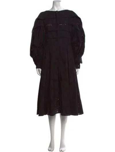 Pre-owned Palmer Harding Patterned Midi Length Dress In Black
