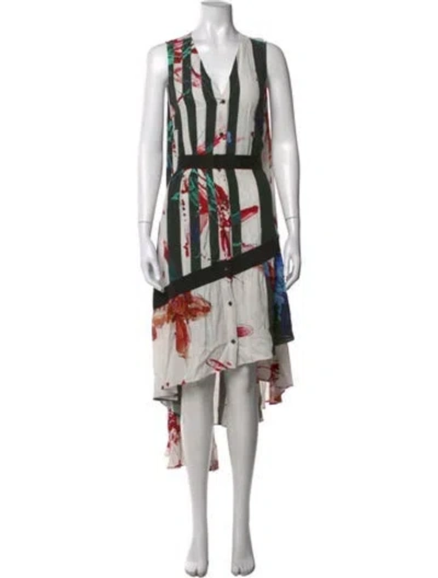 Pre-owned Palmer Harding Printed Long Dress In White