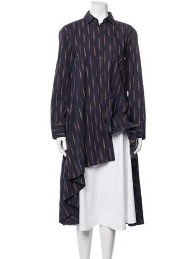Pre-owned Palmer Harding Printed Long Sleeve Button-up Top In Blue