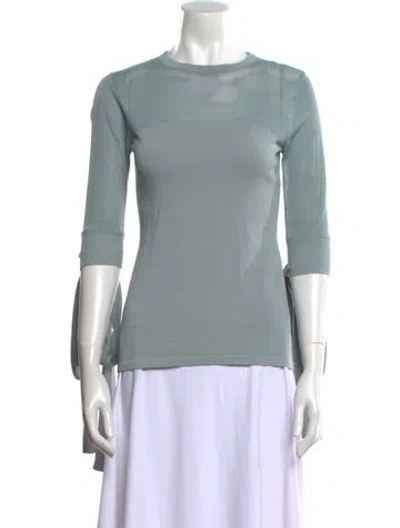 Pre-owned Palmer Harding Scoop Neck Three-quarter Sleeve Top In Blue