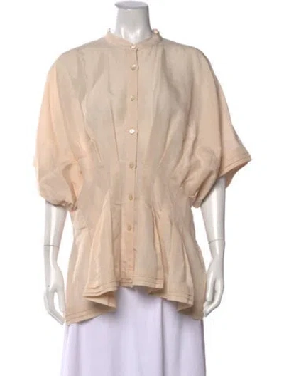 Pre-owned Palmer Harding Short Sleeve Blouse In Neutral