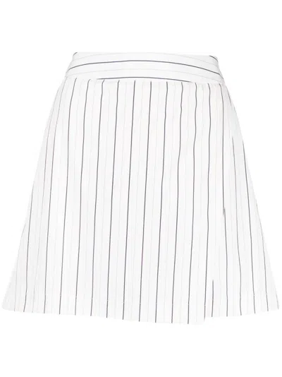 Palmer Harding Stripe-print Skirt-overlay Shorts In Neutrals