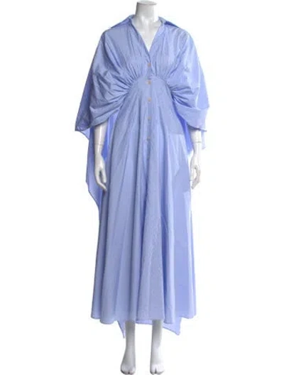 Pre-owned Palmer Harding Striped Long Dress In Blue