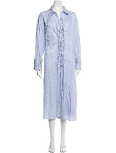 Pre-owned Palmer Harding Striped Long Dress In Blue