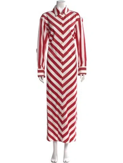 Pre-owned Palmer Harding Striped Long Dress In Red