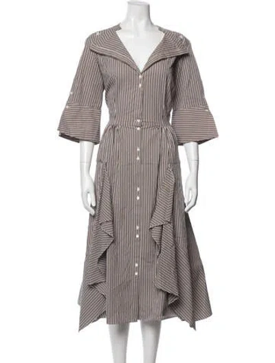 Pre-owned Palmer Harding Striped Long Dress In White