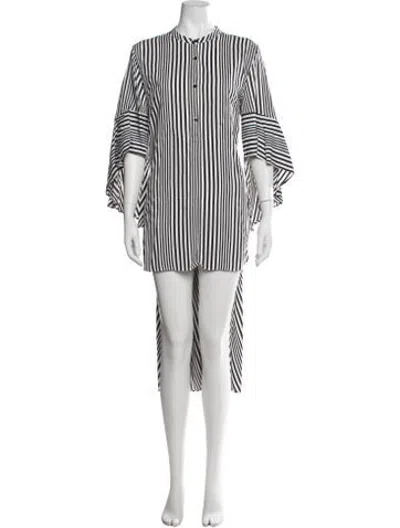 Pre-owned Palmer Harding Striped Long Dress In White