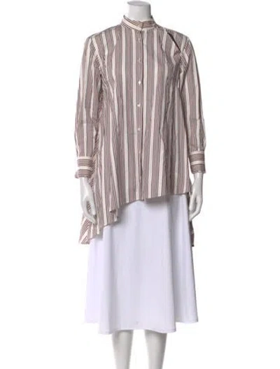 Pre-owned Palmer Harding Striped Long Sleeve Blouse