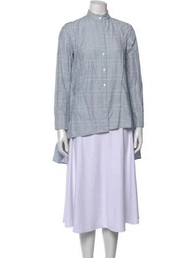 Pre-owned Palmer Harding Striped Long Sleeve Blouse In Blue